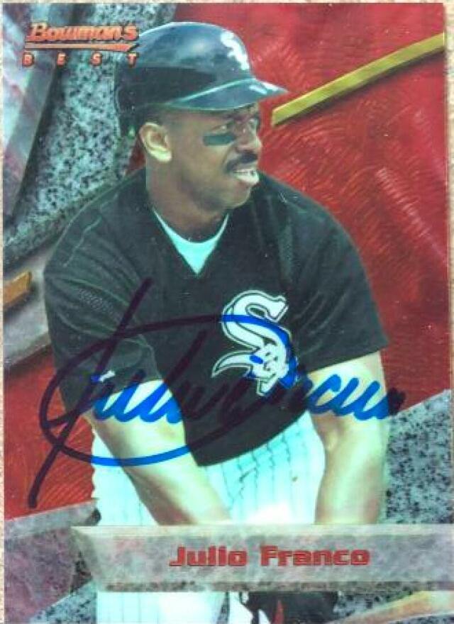 Julio Franco Signed 1994 Bowman's Best Baseball Card - Chicago White Sox - PastPros