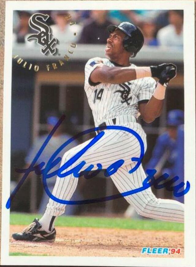 Julio Franco Signed 1994 Fleer Update Baseball Card - Chicago White Sox - PastPros
