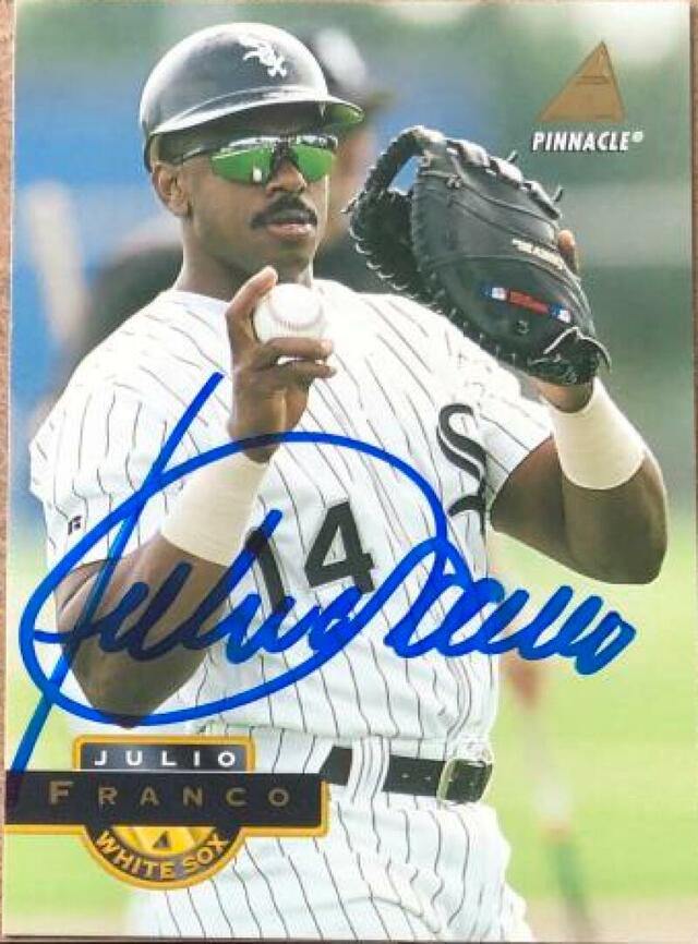 Julio Franco Signed 1994 Pinnacle Baseball Card - Chicago White Sox - PastPros