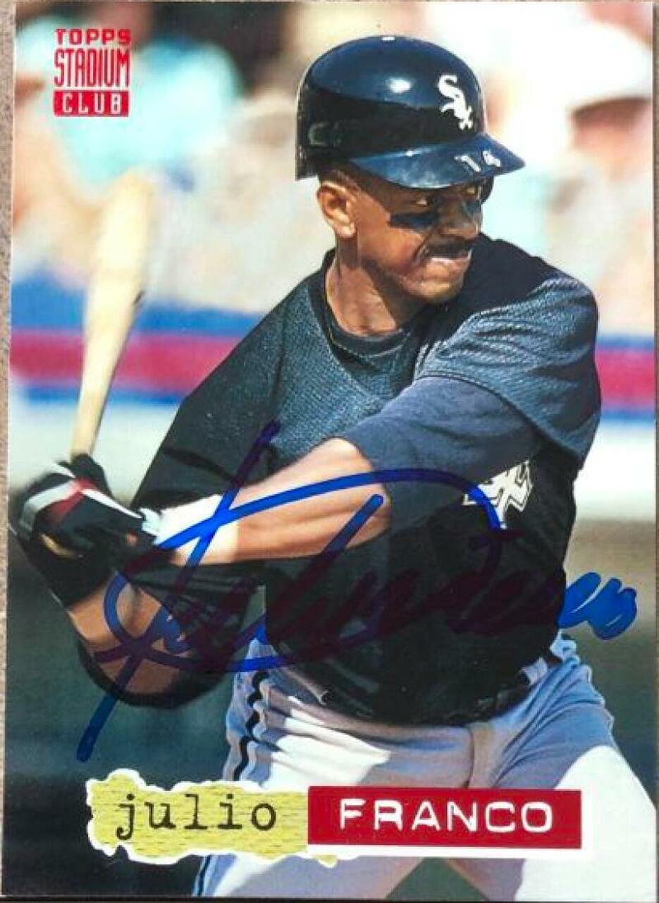 Julio Franco Signed 1994 Stadium Club Baseball Card - Chicago White Sox - PastPros