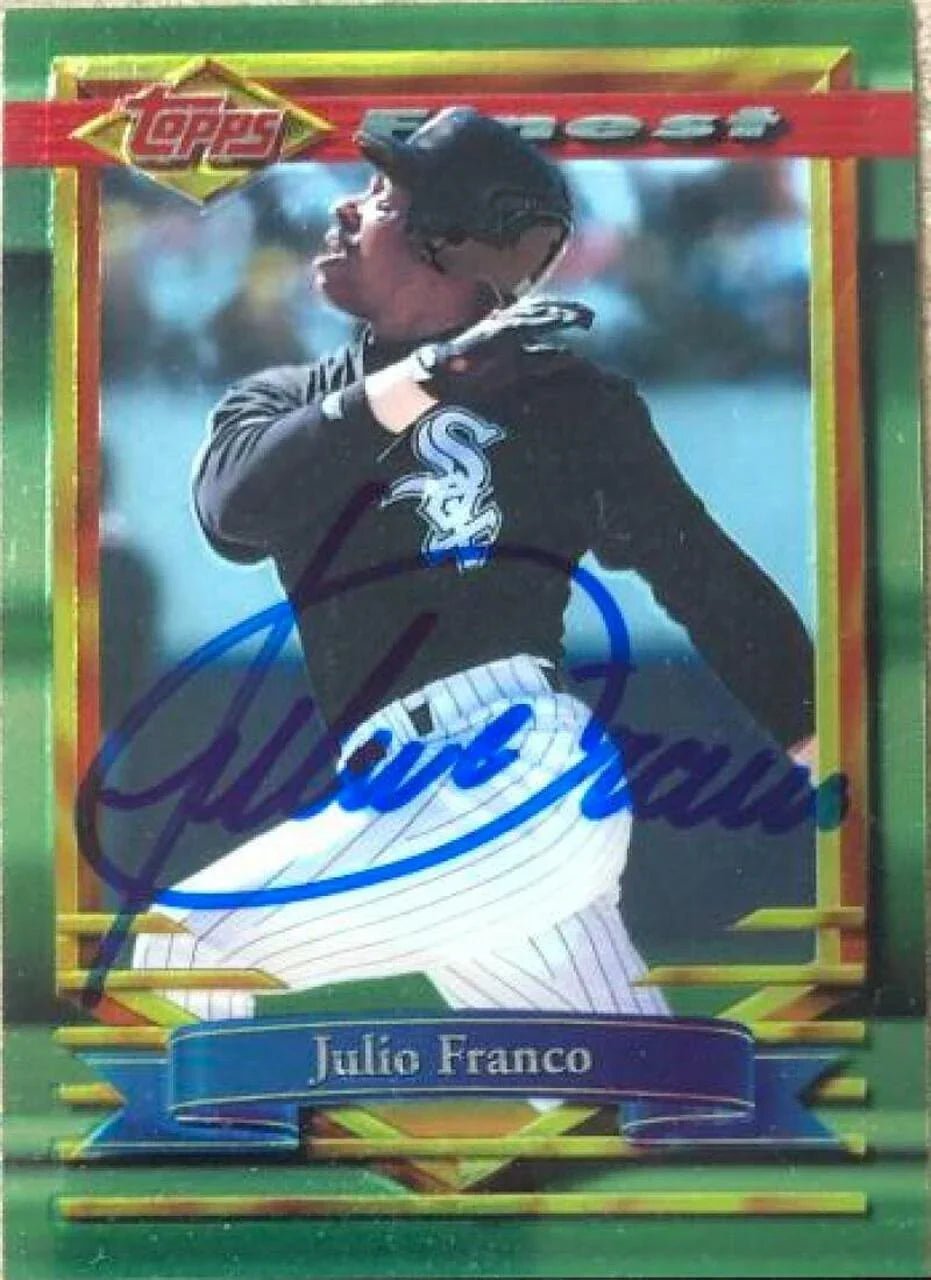 Julio Franco Signed 1994 Topps Finest Baseball Card - Chicago White Sox