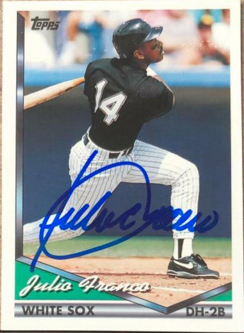 Julio Franco Signed 1994 Topps Traded Baseball Card - Chicago White Sox - PastPros