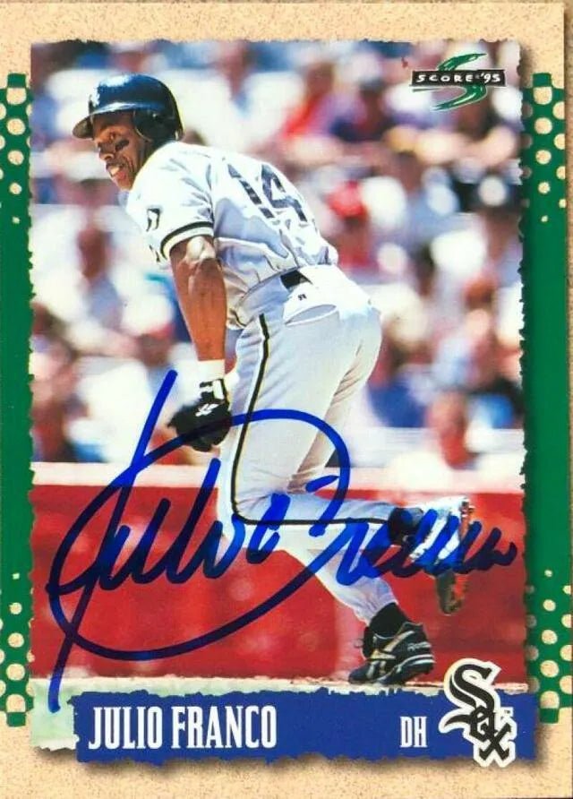 Julio Franco Signed 1995 Score Baseball Card - Chicago White Sox