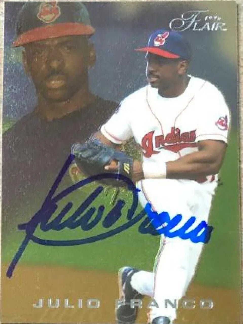 Julio Franco Signed 1996 Flair Baseball Card - Cleveland Indians