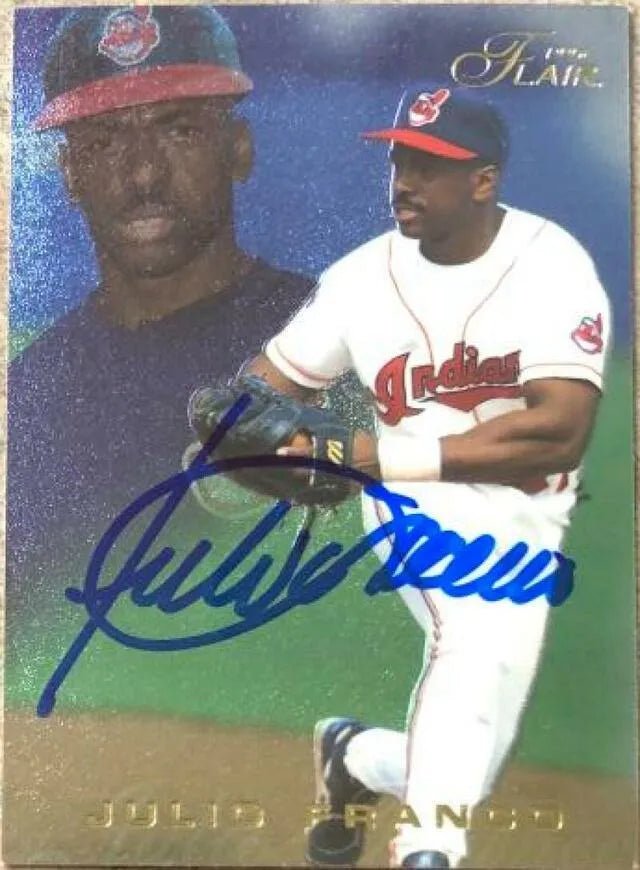 Julio Franco Signed 1996 Flair Gold Baseball Card - Cleveland Indians
