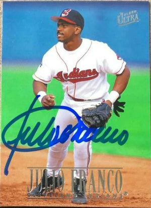Julio Franco Signed 1996 Fleer Ultra Baseball Card - Cleveland Indians