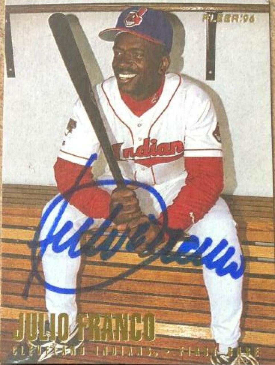 Julio Franco Signed 1996 Fleer Update Baseball Card - Cleveland Indians - PastPros