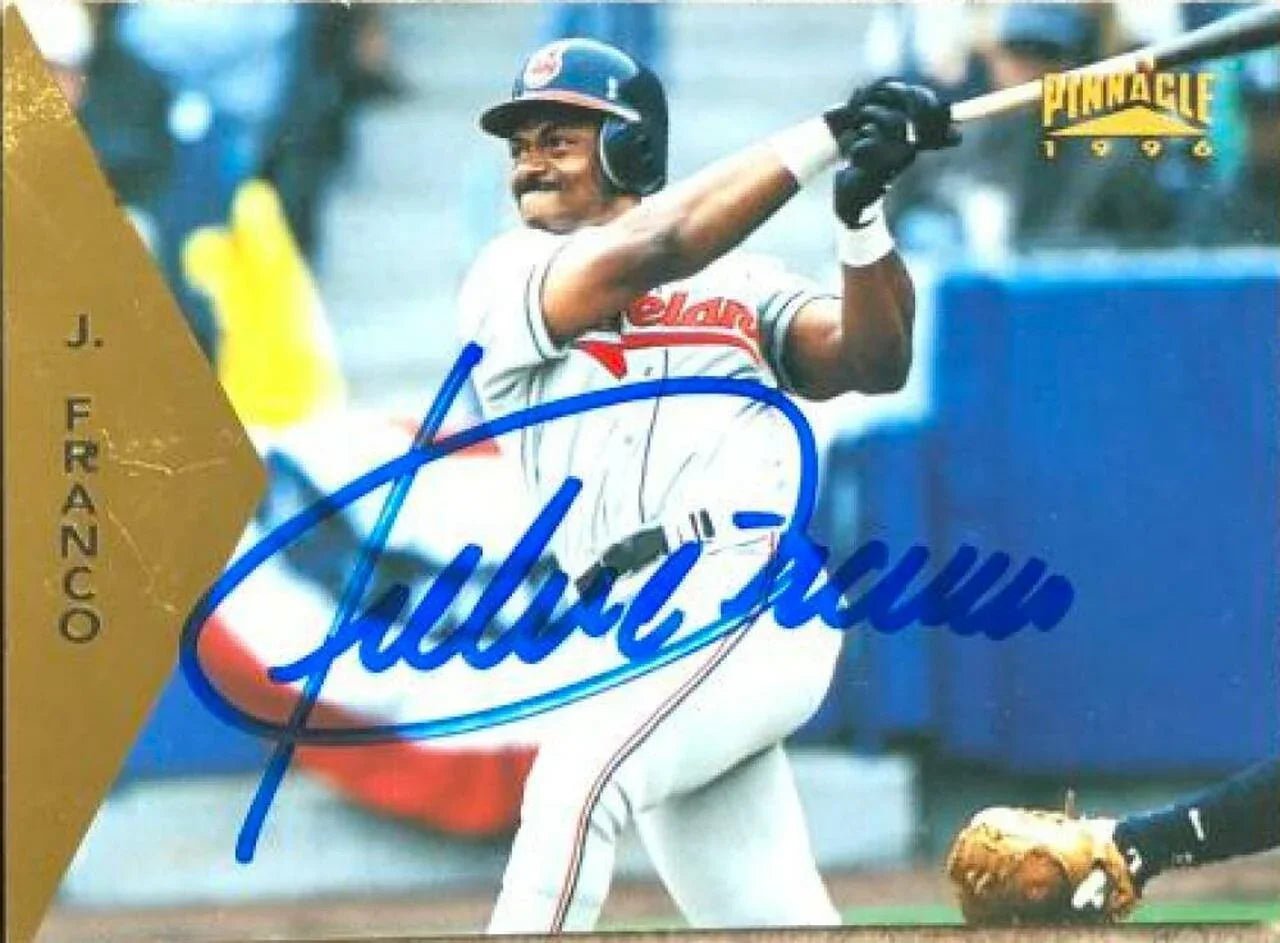 Julio Franco Signed 1996 Pinnacle Baseball Card - Cleveland Indians