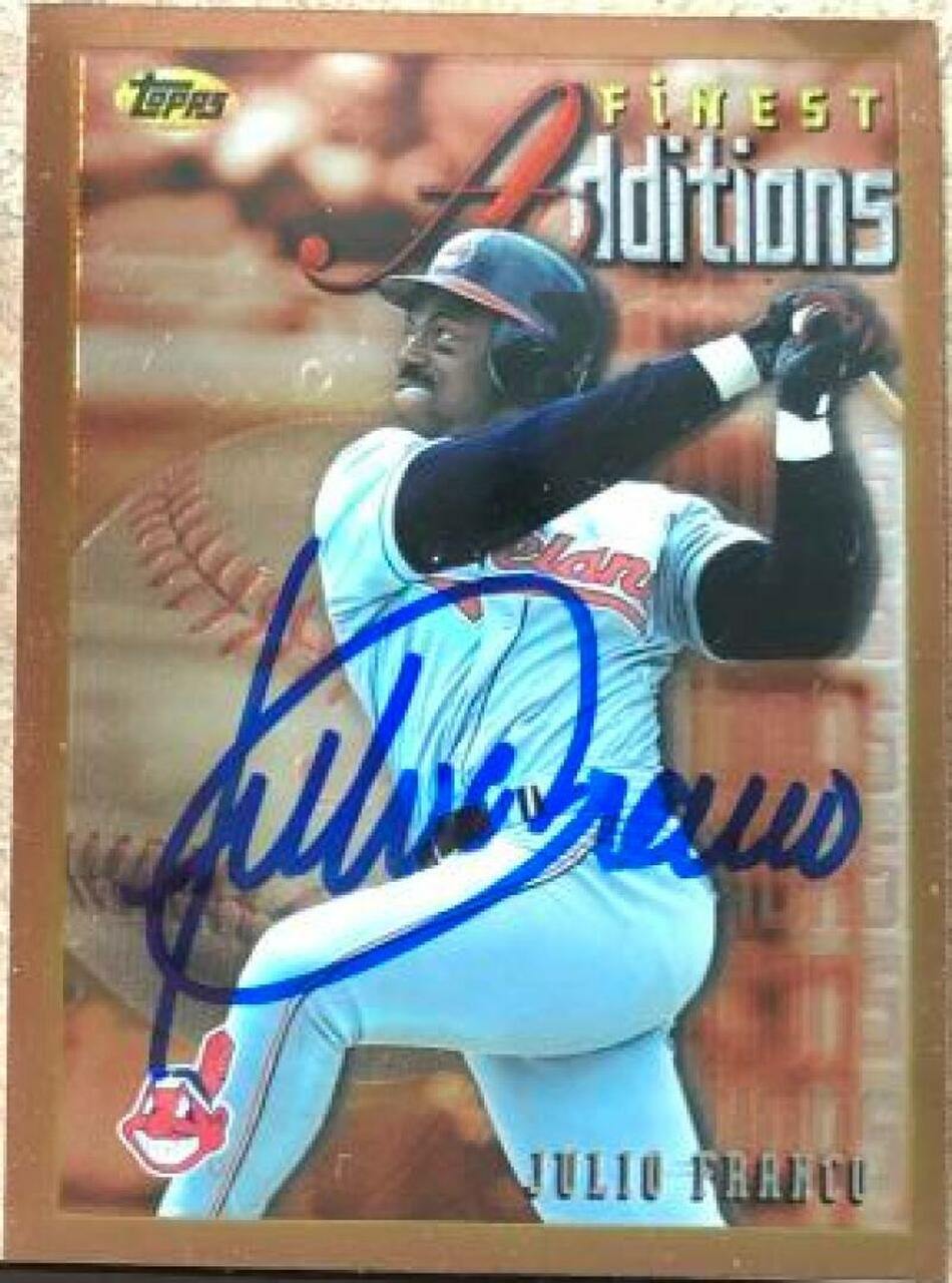 Julio Franco Signed 1996 Topps Finest Baseball Card - Cleveland Indians - PastPros