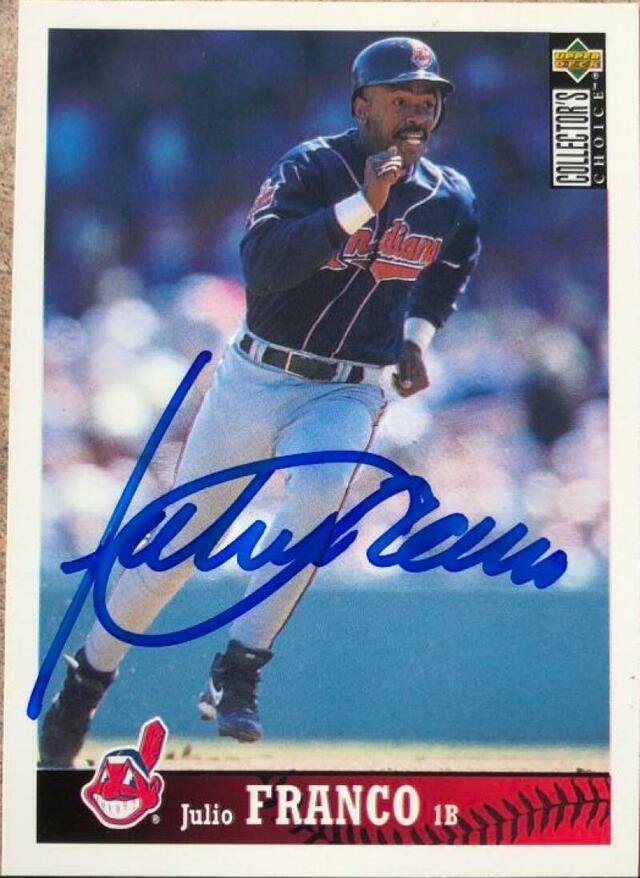 Julio Franco Signed 1997 Collector's Choice Baseball Card - Cleveland Indians - PastPros