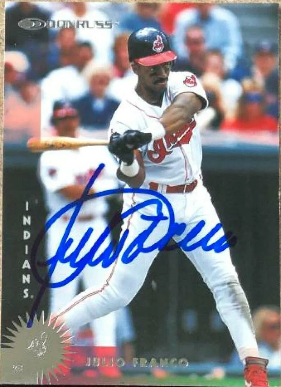 Julio Franco Signed 1997 Donruss Baseball Card - Cleveland Indians