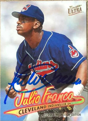 Julio Franco Signed 1997 Fleer Ultra Gold Medallion Baseball Card - Cleveland Indians