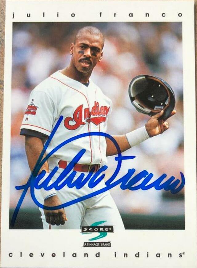 Julio Franco Signed 1997 Score Baseball Card - Cleveland Indians - PastPros