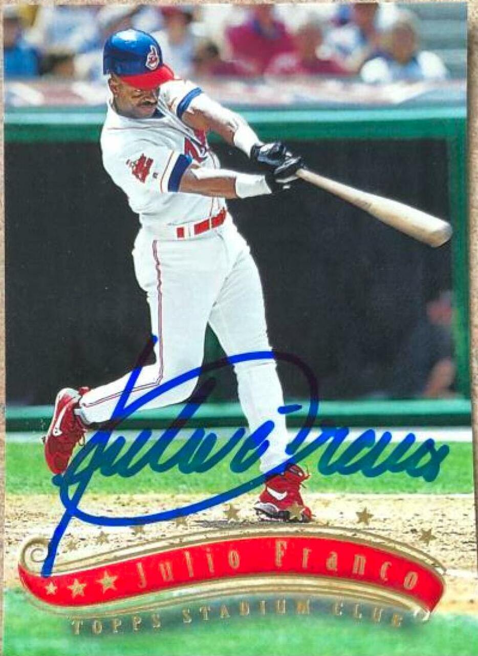 Julio Franco Signed 1997 Stadium Club Baseball Card - Cleveland Indians - PastPros