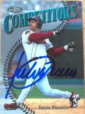 Julio Franco Signed 1997 Topps Finest Baseball Card - Cleveland Indians