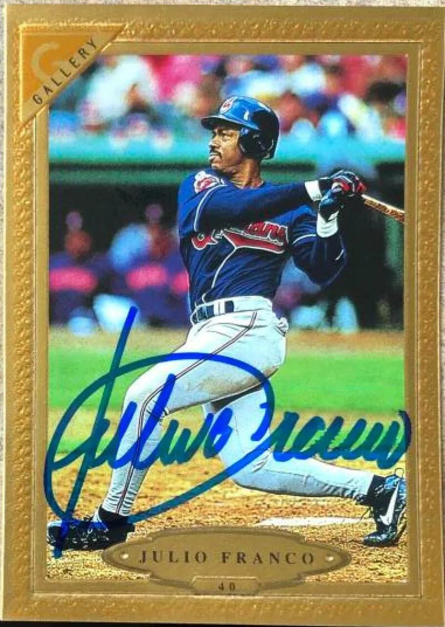 Julio Franco Signed 1997 Topps Gallery Baseball Card - Cleveland Indians