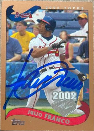 Julio Franco Signed 2002 Topps Opening Day Baseball Card - Atlanta Braves - PastPros