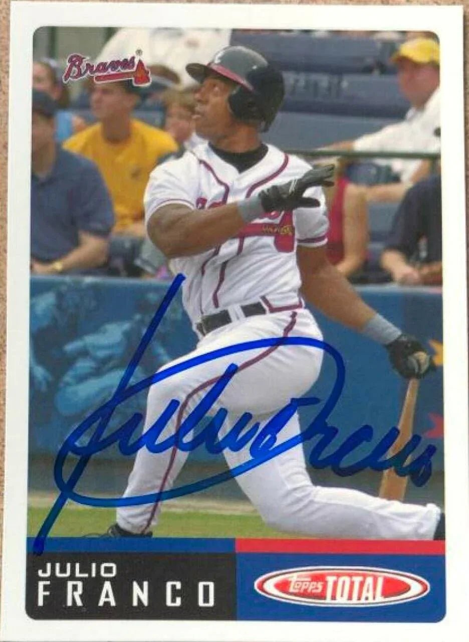 Julio Franco Signed 2002 Topps Total Baseball Card - Atlanta Braves