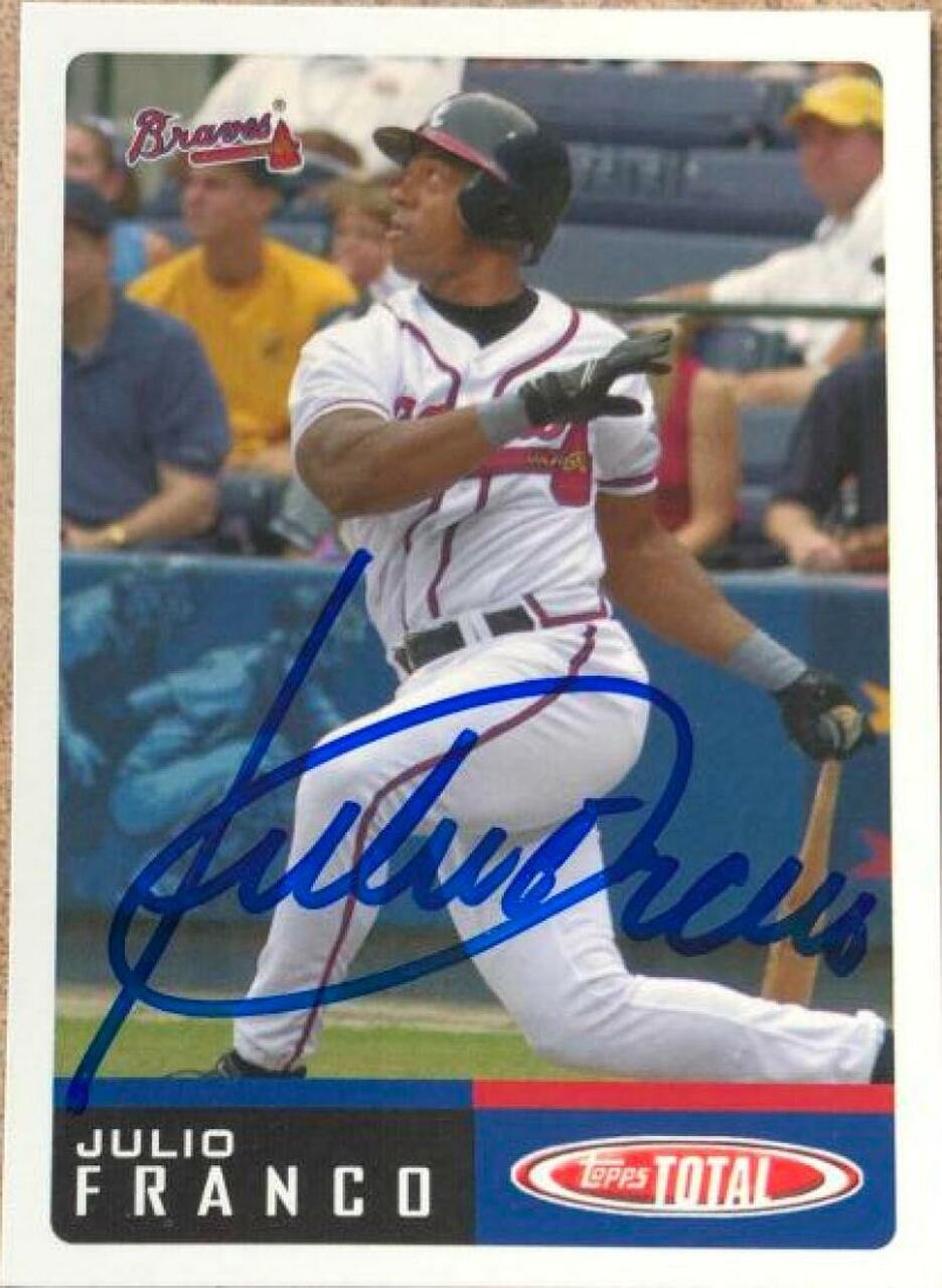 Julio Franco Signed 2002 Topps Total Baseball Card - Atlanta Braves - PastPros