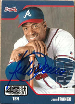 Julio Franco Signed 2002 Upper Deck 40 Man Baseball Card - Atlanta Braves