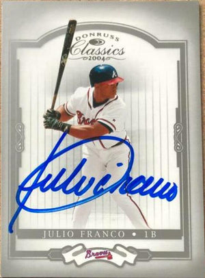Julio Franco Signed 2003 Donruss Classics Baseball Card - Atlanta Braves - PastPros