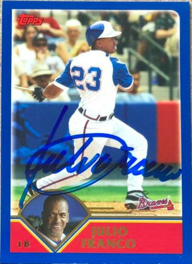 Julio Franco Signed 2003 Topps Baseball Card - Atlanta Braves - PastPros