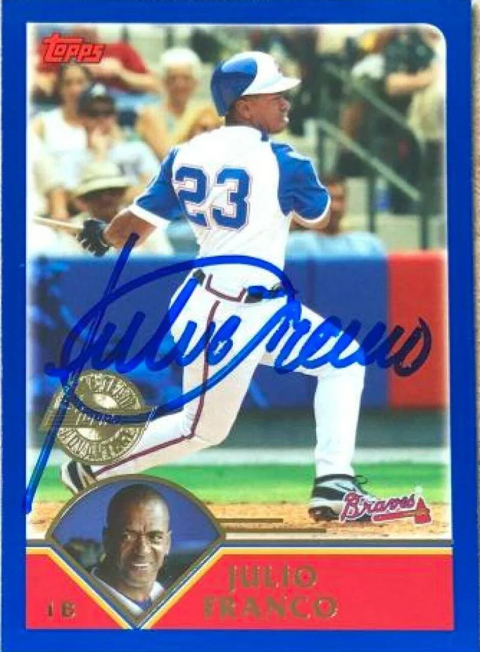 Julio Franco Signed 2003 Topps Home Team Advantage Baseball Card - Atlanta Braves