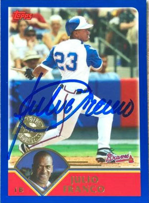 Julio Franco Signed 2003 Topps Home Team Advantage Baseball Card - Atlanta Braves - PastPros
