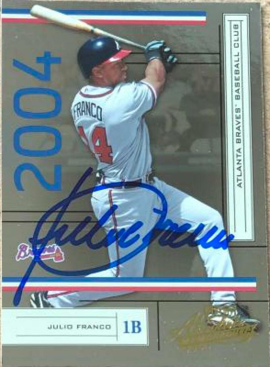 Julio Franco Signed 2004 Playoff Absolute Memorabilia Baseball Card - Atlanta Braves - PastPros
