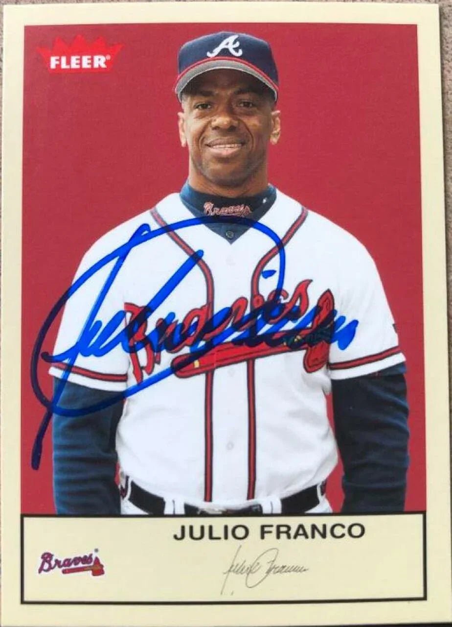 Julio Franco Signed 2005 Fleer Tradition Baseball Card - Atlanta Braves