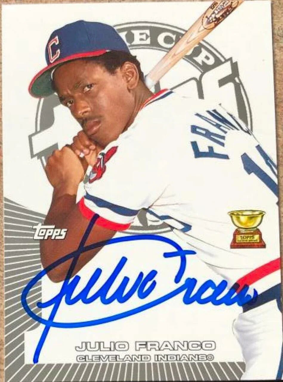 Julio Franco Signed 2005 Topps Rookie Cup Baseball Card - Cleveland Indians
