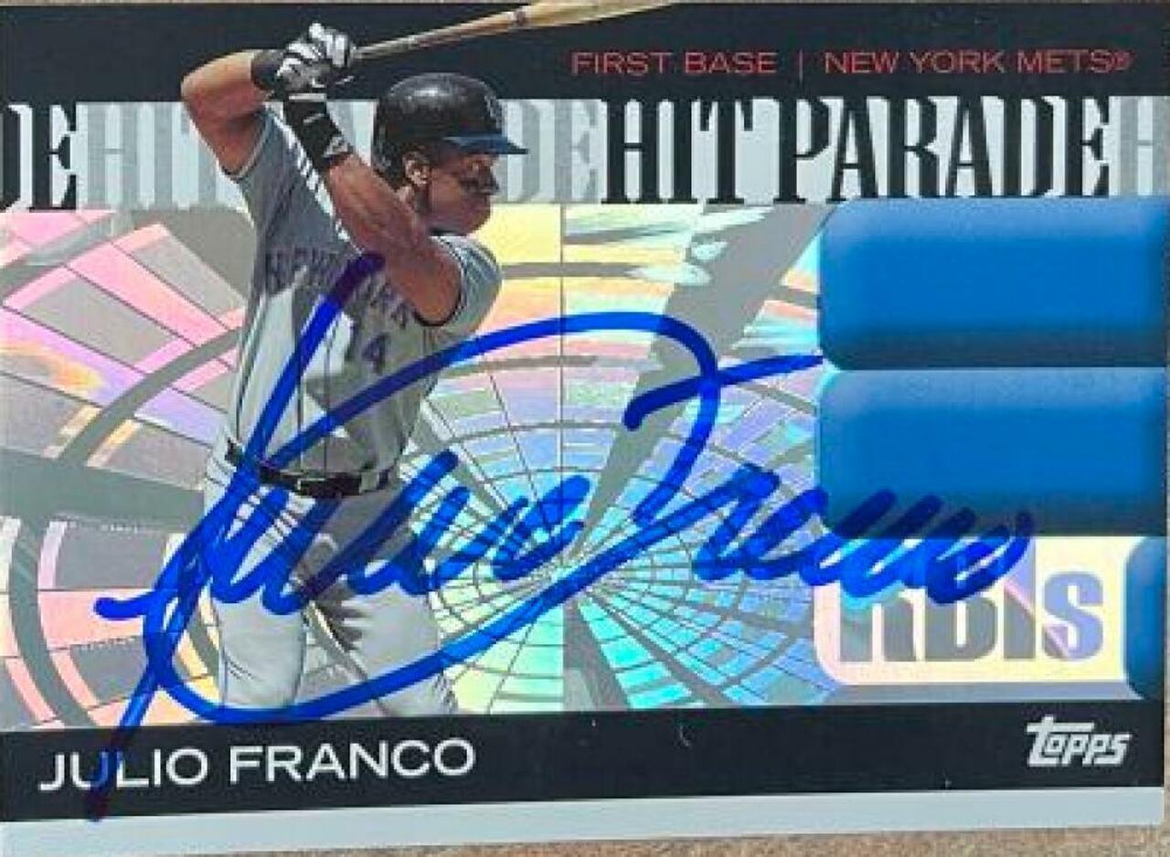 Julio Franco Signed 2006 Topps Hit Parade Baseball Card - New York Mets - PastPros