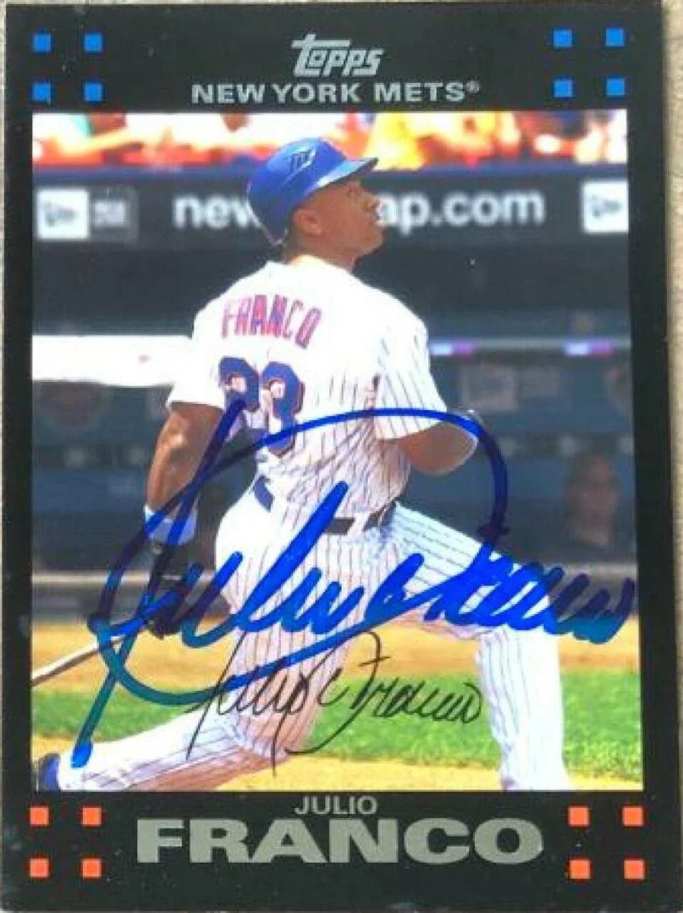 Julio Franco Signed 2007 Topps Baseball Card - New York Mets
