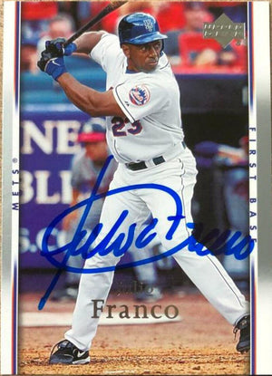 Julio Franco Signed 2007 Upper Deck Baseball Card - New York Mets - PastPros