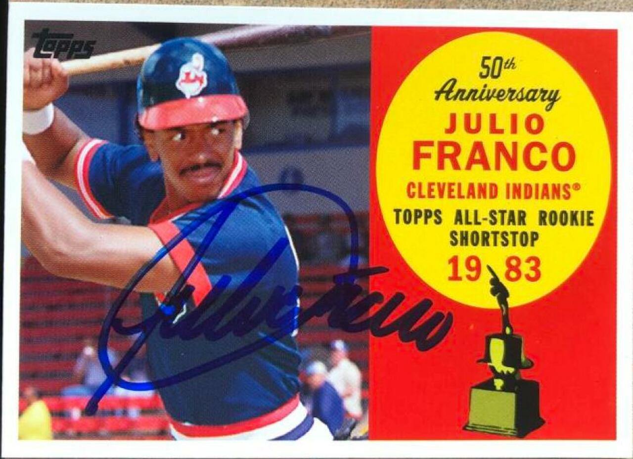 Julio Franco Signed 2008 Topps All-Rookie Team 50th Anniversary Baseball Card - Cleveland Indians - PastPros
