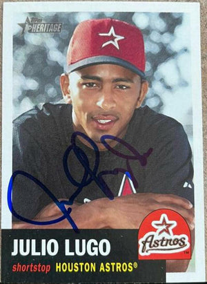 Julio Lugo Signed 2002 Topps Heritage Baseball Card - Houston Astros - PastPros