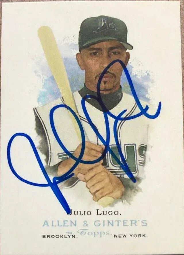 Julio Lugo Signed 2006 Allen & Ginter Baseball Card - Tampa Bay Rays