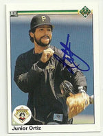 Junior Ortiz Signed 1990 Upper Deck Baseball Card - Pittsburgh Pirates