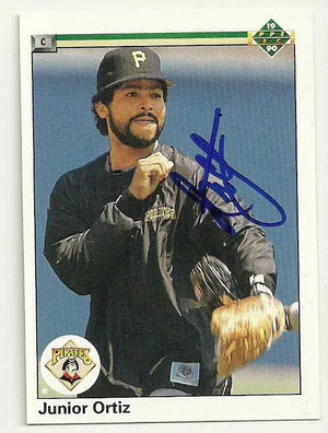Junior Ortiz Signed 1990 Upper Deck Baseball Card - Pittsburgh Pirates