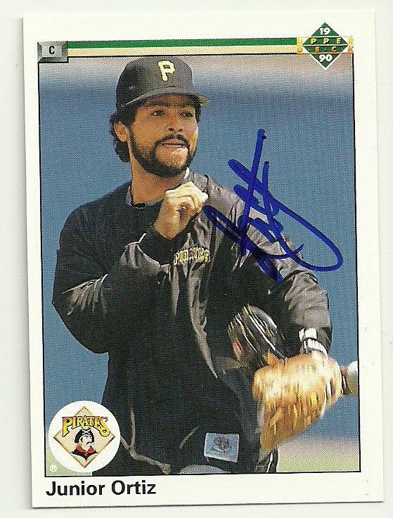 Junior Ortiz Signed 1990 Upper Deck Baseball Card - Pittsburgh Pirates - PastPros