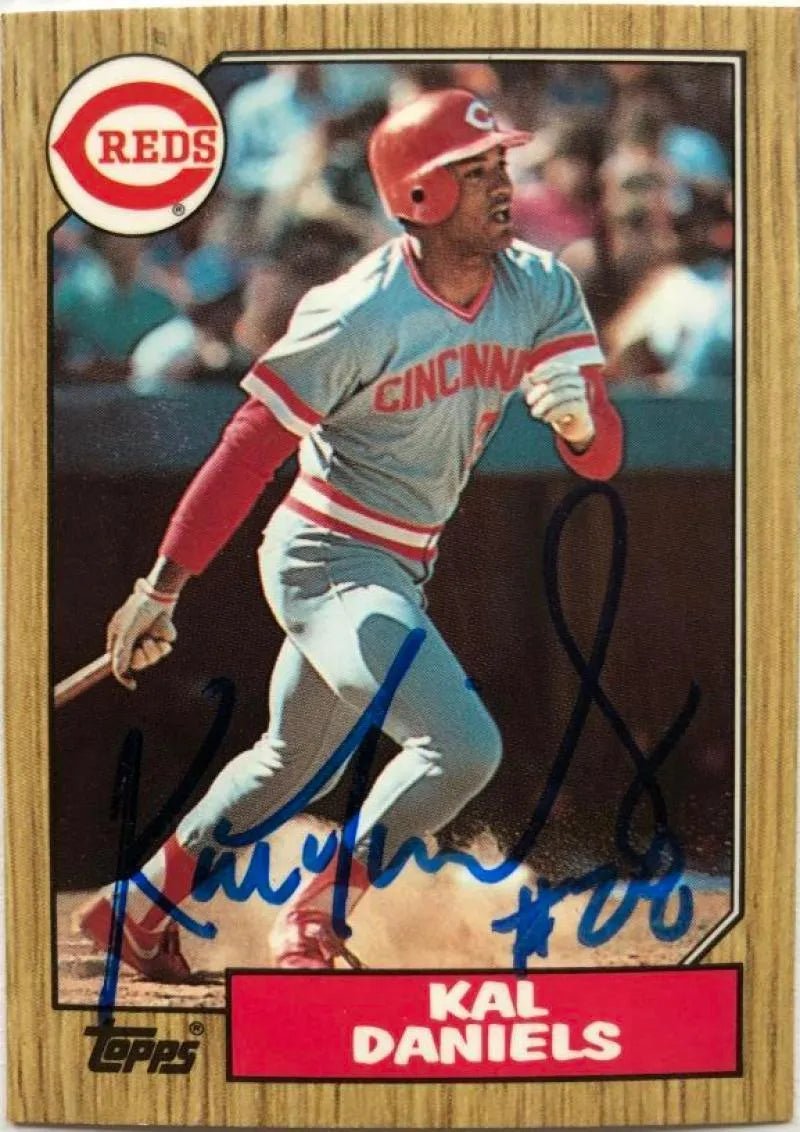 Kal Daniels Signed 1987 Topps Baseball Card - Cincinnati Reds