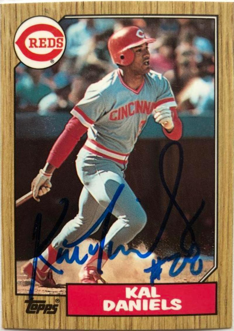 Kal Daniels Signed 1987 Topps Baseball Card - Cincinnati Reds - PastPros