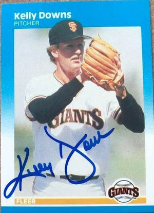 Kelly Downs Signed 1987 Fleer Baseball Card - San Francisco Giants