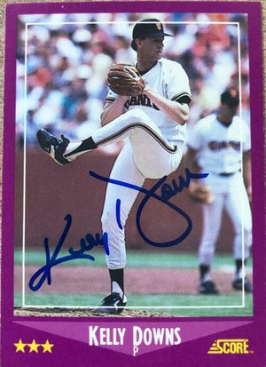 Kelly Downs Signed 1988 Score Baseball Card - San Francisco Giants - PastPros