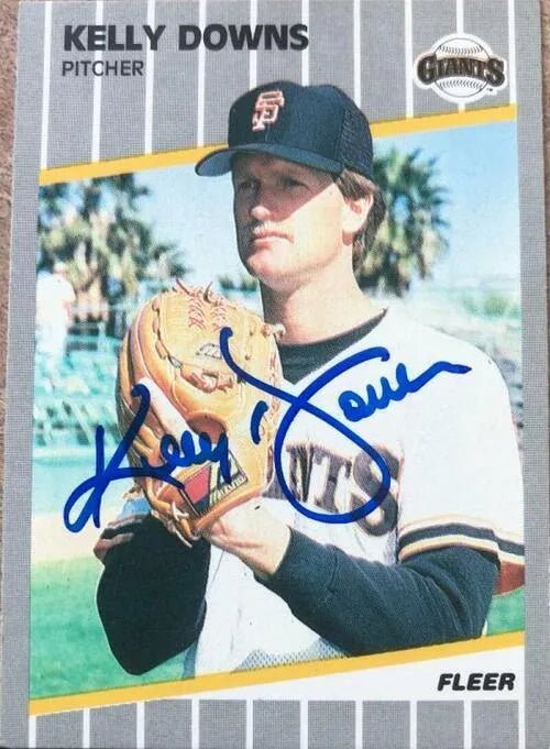 Kelly Downs Signed 1989 Fleer Baseball Card - San Francisco Giants