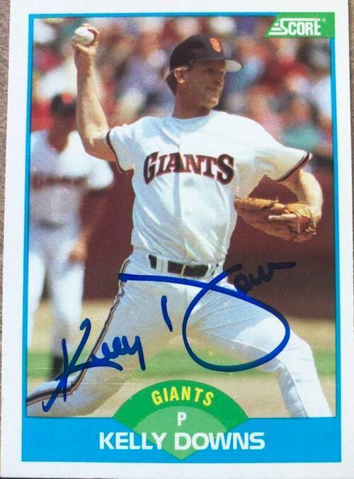 Kelly Downs Signed 1989 Score Baseball Card - San Francisco Giants - PastPros