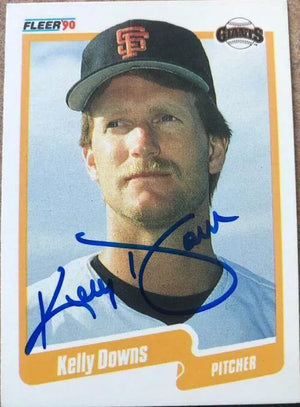 Kelly Downs Signed 1990 Fleer Baseball Card - San Francisco Giants - PastPros