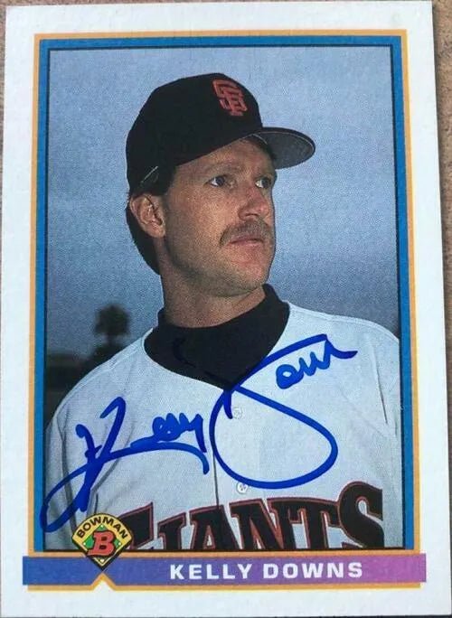 Kelly Downs Signed 1991 Bowman Baseball Card - San Francisco Giants