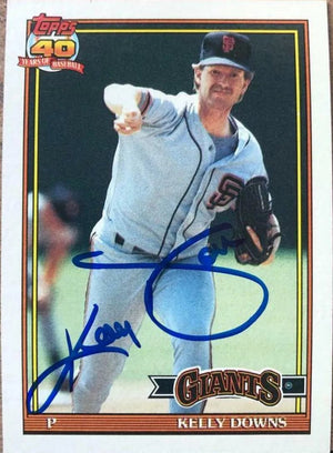 Kelly Downs Signed 1991 Topps Baseball Card - San Francisco Giants