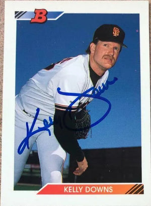 Kelly Downs Signed 1992 Bowman Baseball Card - San Francisco Giants - PastPros